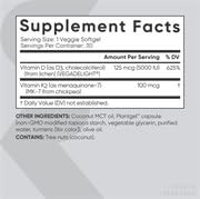Sports Research Vitamin D3 + K2 with 5000iu of Plant-Based D3 & 100mcg of Vitamin Sports Research