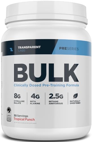 Transparent Labs Bulk Pre Workout Powder - Naturally Sweetened Advanced Pre-Workout