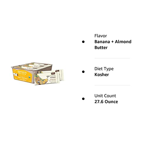 GoMacro MacroBar Organic Vegan Protein Bars - Banana + Almond Butter, (2.3 Ounce Bars GoMacro