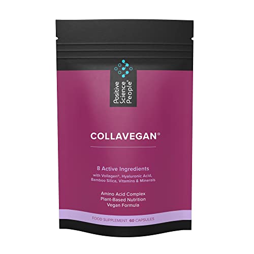 Unique Vegan Collagen Supplement with 18 Amino Acids, Hyaluronic Acid, Bamboo Silica, Biotin, Vitamins