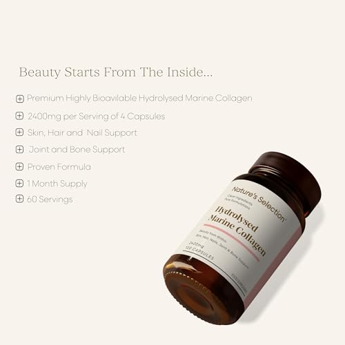 Pure Hydrolysed Marine Collagen Capsules 2400mg - Collagen Tablets High Strength Collagen Nature's Selection