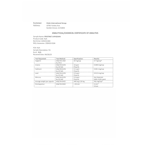 PRISTINE'S Apigenin Relaxation & Sleep Supplement Support - 50mg 300 Day Supply PRISTINE'S