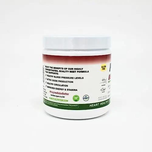 PERFORMANCE INSPIRED Nutrition Better Beet Powder - 100% Organic Beet – Boost Nitric Oxide – All-Natural Clean Energy - Boost Endurance – G-Free - Non-GMO - Apple Flavor - 30 Servings
