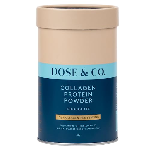 Dose & Co Collagen Protein Powder (Chocolate Fudge) 420g – Non-GMO, Gluten Free Collagen Peptides Supplement