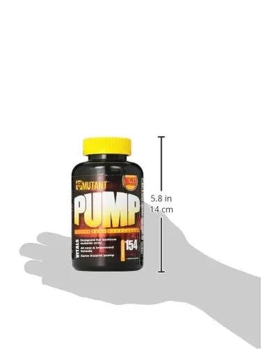Mutant Pump – Pre-Workout Capsules, Gives You The Insane Pump You Demand, with Tested Levels of The Key Vasodilating/Nitric Oxide Inducing Ingredients - 154 Capsules Per Bottle