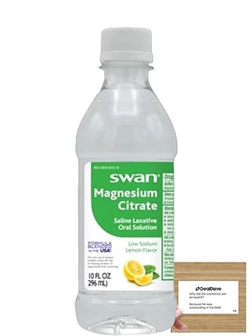 Swan Lemon Magnesium Citrate Oral Solution (10 oz), Natural Lemon Flavor, Gentle