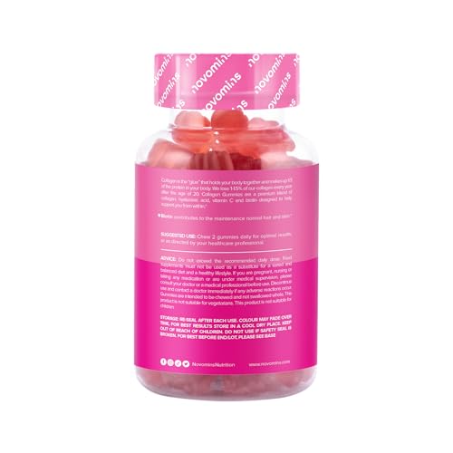Novomins Collagen Gummies - Marine Collagen Gummies - Superior Type 1 Hydrolysed Collagen novomins