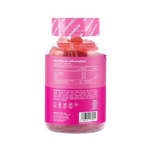 Novomins Collagen Gummies - Marine Collagen Gummies - Superior Type 1 Hydrolysed Collagen novomins