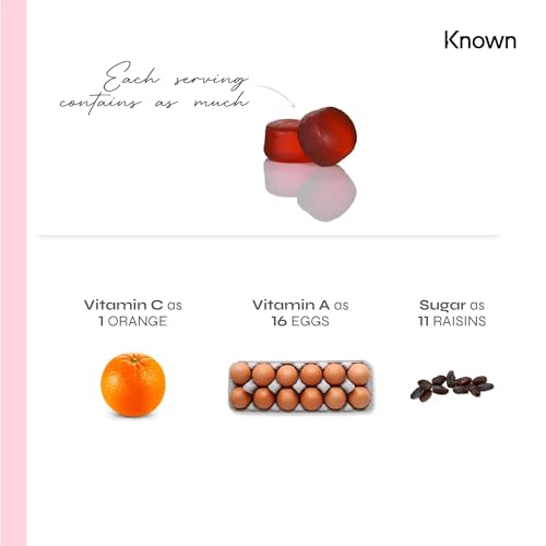 Marine Collagen Gummies by Known Nutrition with Vitamin C | 60 One-a-Day 500mg Hydrolysed Marine Collagen Gummies Known