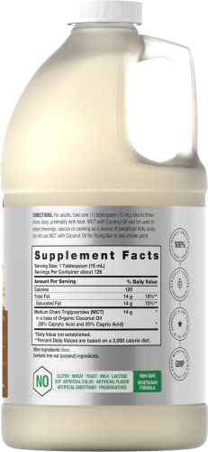 MCT Oil 64 oz | 100% Pure | Blends with Coffee, Tea, Juice and Liquids | Value Size Unflavo Horbäach