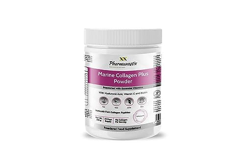 Pharmanostix Hydrolysed Marine Collagen Plus Powder 300g - 10,000mg Collagen with Hyaluronic Acid