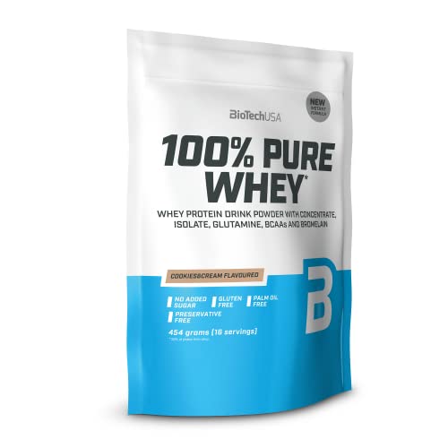 BioTechUSA 100% Pure Whey | Protein Powder with BCAA and Glutamine | Gluten-Free, Palm Oil Free