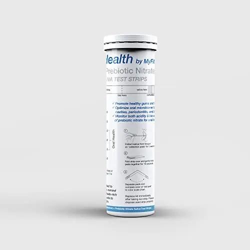 pH and Prebiotic Nitric Oxide Test Strip by MyFitStrip - Track and Monitor Saliva Alkalinity and Prebiotic Nitrate for a Healthy Oral Microbiome - 25 Self Care Saliva Strips