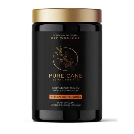 Pure Cane Natural Pre Workout Powder for Men & Women - No Artificial Sweeteners