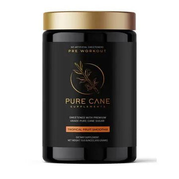 Pure Cane Natural Pre Workout Powder for Men & Women - No Artificial Sweeteners