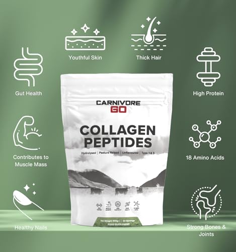 Carnivore Go Grass Fed Bovine Collagen Powder - 400g Hydrolysed Type 1 & 3 Carnivore Go