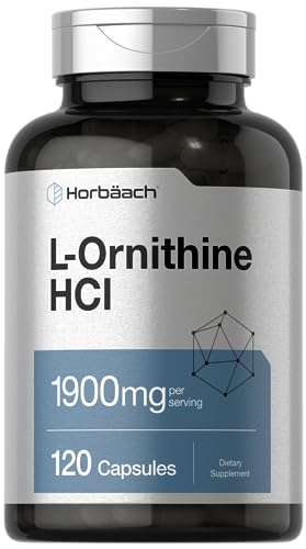 L Ornithine HCl | 1900mg | 120 Capsules | Non-GMO & Gluten Free Supplement