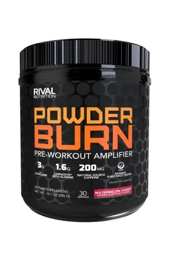 Rivalus Powder Burn - Watermelon Candy, 0.8 Pound - Intense Pre-Workout Energy