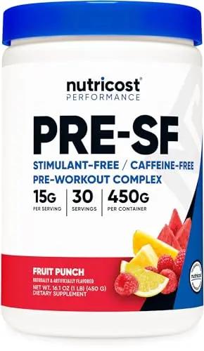Nutricost Stim-Free Pre-Workout Powder Fruit Punch 30 Servings - Gluten Free, Non-GMO
