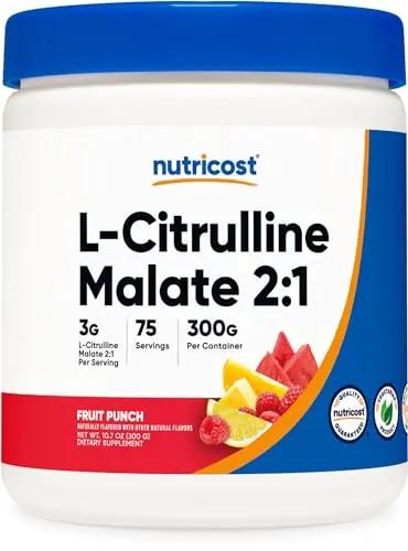 Nutricost L-Citrulline Malate 2:1 (300g) Fruit Punch - Workout Support, Muscle Performance