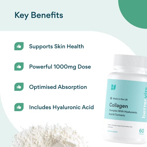 Bettervits Collagen Complex | 1000mg Hydrolyzed Capsules | Skin | Hair | Nails Bettervits