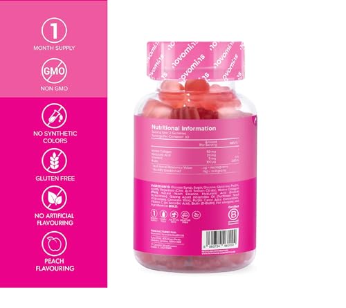 Novomins Collagen Gummies - Marine Collagen Gummies - Superior Type 1 Hydrolysed Collagen novomins