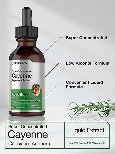 Cayenne Pepper Liquid Extract | 2 fl oz | Vegetarian, Non-GMO, Gluten Free Supplement Horbäach