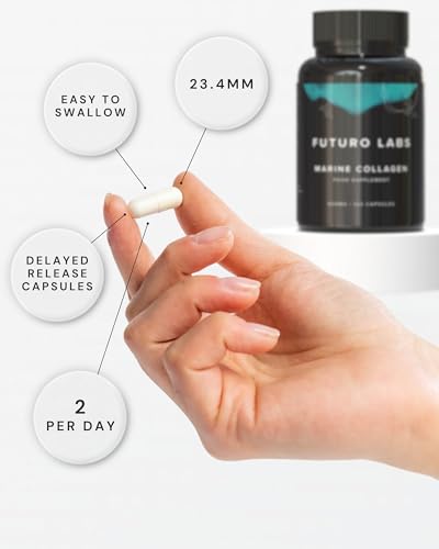 Marine Collagen Capsules 1200mg with VIT C (12mg) and Zinc (1.5mg) - Made in The UK Futuro Labs
