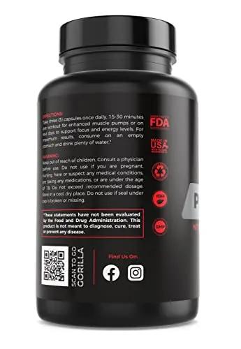 Gorilla Gulps - Primal Pump Nitric Oxide Supplement Nootropic 1500mg Nitrosigine L Gorilla Gulps