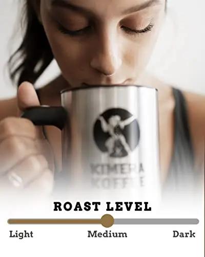 Kimera Koffee Organic Ground Coffee - 12 oz - Endurance Blend Medium Roast Ground Coffee with L-Tyrosine, Vitamin B12 and Glycine - Enjoy a Rich Organic Coffee Any Time of Day