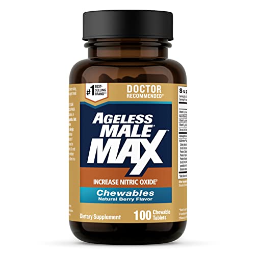 Ageless Male Max Chewable Nitric Oxide Booster Supplement for Men – High Potency