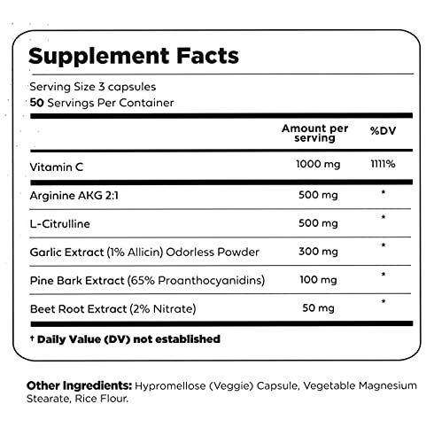 Type Zero Nitric Oxide 6X Booster, 150 Veggie Capsules - Natural Supplement - Beetroot Type Zero