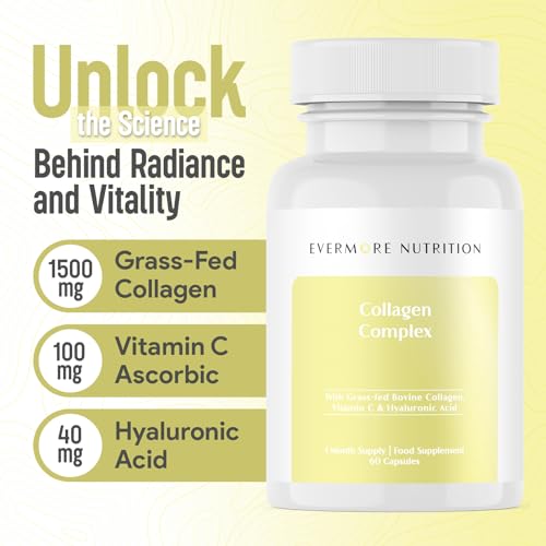 EVERMORE NUTRITION Grass Fed Collagen Complex with Hyaluronic Acid, Vitamin C and Active Peptides EVERMORE NUTRITION