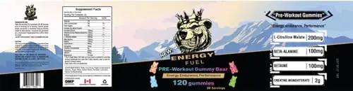 Pre Workout Gummies Elite Fuel - Endless Energy, Instant Strength Gain, Intense Pump, Enhanced Energy Output and Improved Athletic Performance, Endurance Performance