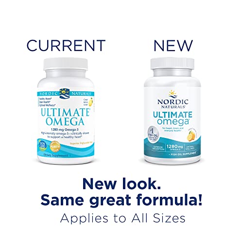 Nordic Naturals Ultimate Omega, Lemon Flavor - 120 Soft Gels - 1280 mg Omega-3 Nordic Naturals