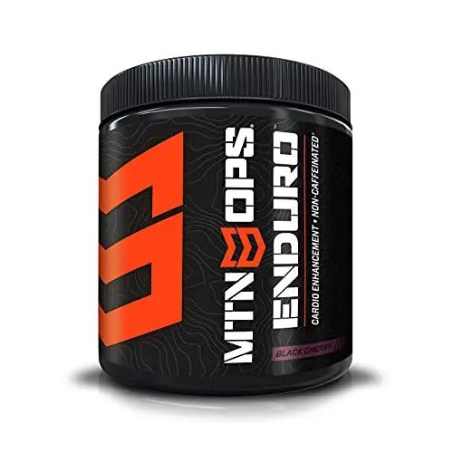 MTN OPS Enduro Nitric Oxide Supplement & Energy Drink Mix with L Arginine & L Citrulline, Boost Oxygen with Caffeine Free Pre Workout, Black Cherry Flavor, 30 Servings