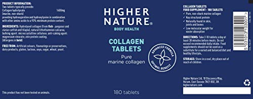 Higher Nature Collagen, High Strength - Pack of 180 (Packaging May Vary) HIGHER NATURE