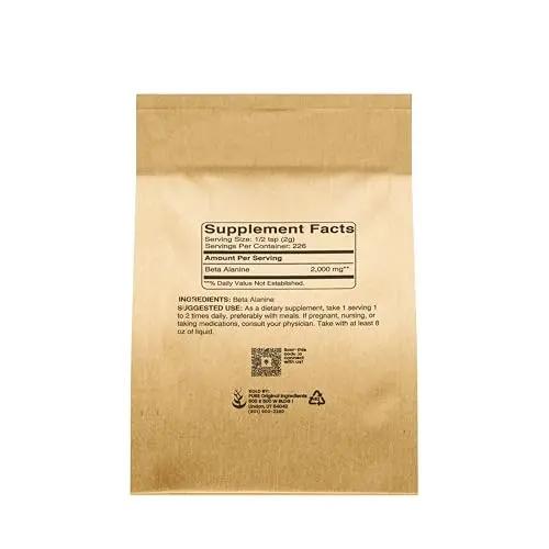 Pure Original Ingredients Beta Alanine Powder Non-GMO, Non-Essential Amino Acid (1 Pound Bag)