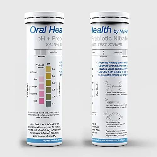 pH and Prebiotic Nitric Oxide Test Strip by MyFitStrip - Track and Monitor Saliva Alkalinity
