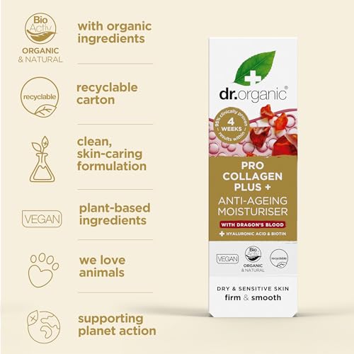 Dr Organic, Organic Pro Collagen with Dragons Blood, Natural, Vegan, Cruelty Free, Paraben & SLS Free, 50ml DR ORGANIC
