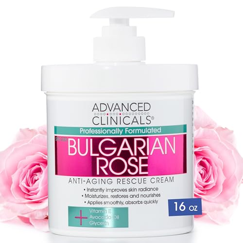 Advanced Clinicals Bulgarian Rose Anti Aging Vitamin E Moisturizer Body Lotion & Face