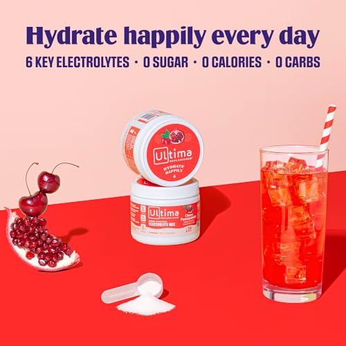 New Ultima Hydrating Electrolyte Powder, Cherry Pomegranate, 30 Servings 3.6 oz Ultima Replenisher