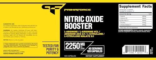 Primaforce Nitric Oxide Booster (2,250mg, 120 Capsules) - 40 Servings of Our High Potency Primaforce