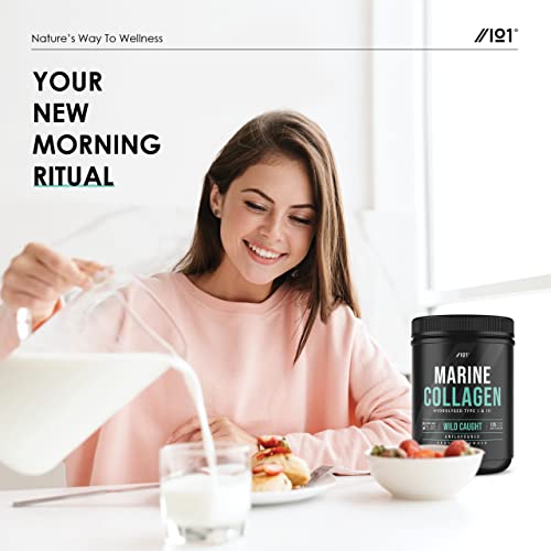 Marine Collagen Powder Supplement - 400g - Wild-Caught Canadian Marine Collagen - Unflavoured - Types 1 & 3 Hydrolysed Collagen ALPHA01