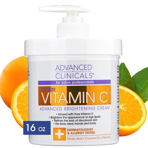 Advanced Clinicals Vitamin C Face & Body Cream Moisturizing Skin Care Lotion, Anti Advanced Clinicals