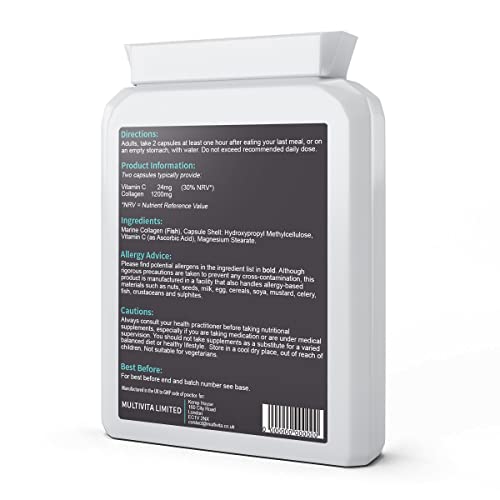 Marine Collagen Capsules - 1200mg Daily Serving Multivita