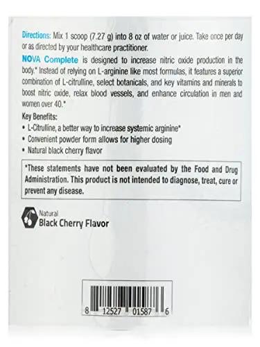 NuMedica NOVA (Nitric Oxide Vascular Assist) Complete - 7.69 oz (218.04 Grams) - Natural Black Cherry Falvor. Boosts Nitric Oxide Production for Enhanced Circulation in Men & Women.