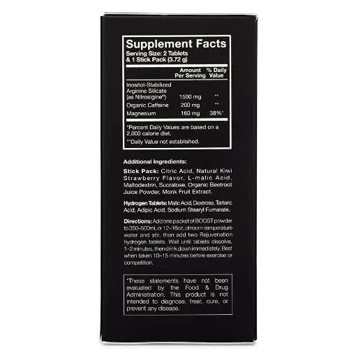 Pre Workout Mix & Nitric Oxide Booster, BOOST - Intense Performance, Energy, Endurance - Pre Workout Supplement with Caffeine, Hydrogen Tablets, Nitrosigine - 15 Servings
