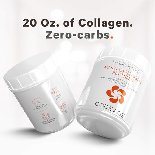Code Age Multi-Collagen Protein Powder Hydrolyzed 20Oz All-in-One Super Bone Broth Codeage