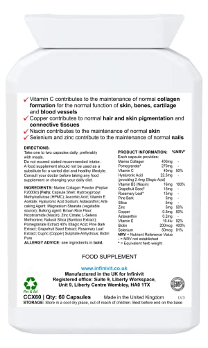 nfiniVit Marine Collagen Plus Blend Capsules - Hair Growth Enhancer with Enriched Vitamin C and Vitamin E InfiniVit